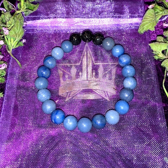 🪬2/$20🪬 8mm Genuine Nat Blue Aventurine Gemstone&Lava Rock - Picture 2 of 12
